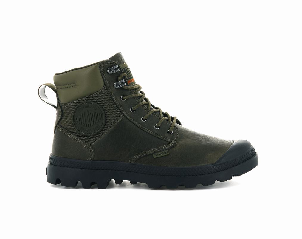 Botas Palladium Pampa Shield Wp+ Lth Waterproof Hombre - Verde Oliva ||CGEZ-15864||